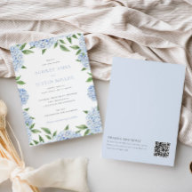 Blue Hydrangea Border, QR Code auf der Rückseite, 