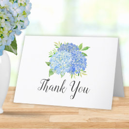 Blue Hydrangea Bouquet Brautparty Dankeskarte