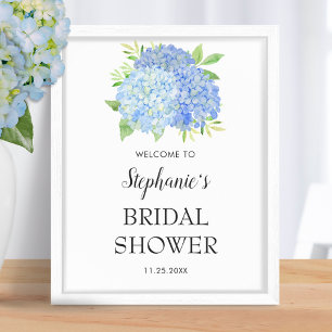 Blue Hydrangea Bouquet Brautparty Empfang Poster