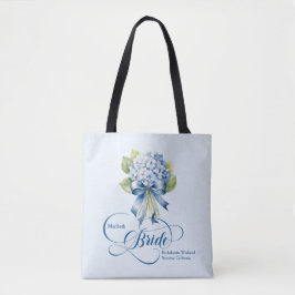 Blue Hydrangea Bouquet Bride Bachelorette Tasche