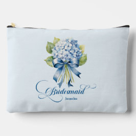 Blue Hydrangea Bouquet Bridesmaid Bachelorette Zubehörtasche
