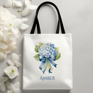 Blue Hydrangea Bouquet Bridesmaid Tasche