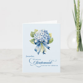 Blue Hydrangea Bouquet Bridesmaid Vorschlag Einladung