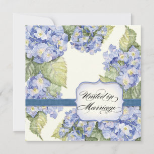 Blue Hydrangea Bracket Floral Formal Wedding Einladung