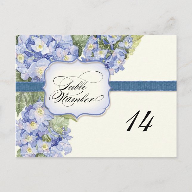 Blue Hydrangea Bracket florale feierliche Hochzeit Postkarte (Vorderseite)