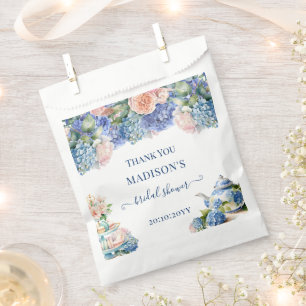 Blue Hydrangea Brautparty Tea Party Geschenktütchen