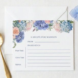 Blue Hydrangea Brautparty Tee Rezept Karte
