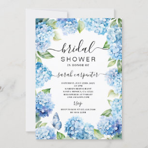 Blue Hydrangea Bridal Dusche Einladung