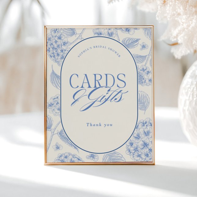 Blue Hydrangea Bridal Shower Cards Gifts Poster (Von Creator hochgeladen)