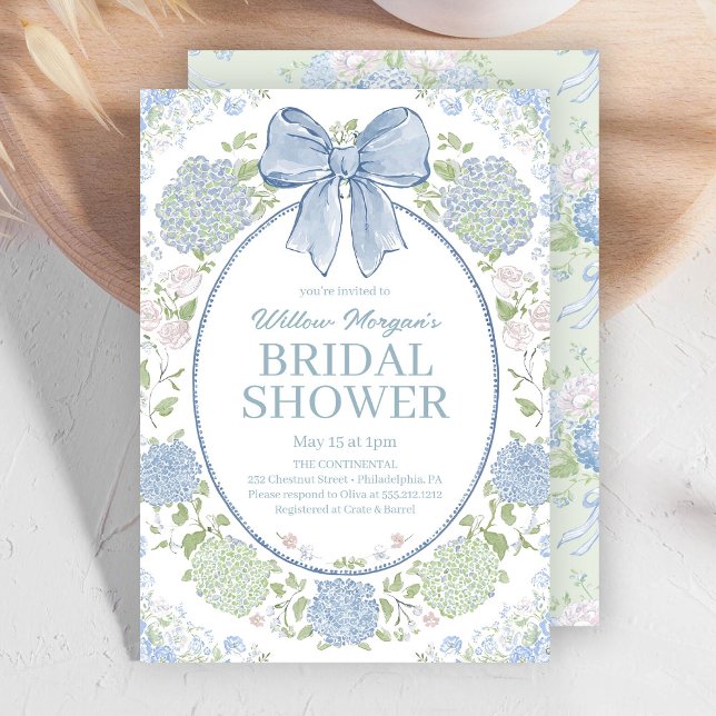 Blue Hydrangea Bridal Shower Invitation Einladung (Von Creator hochgeladen)