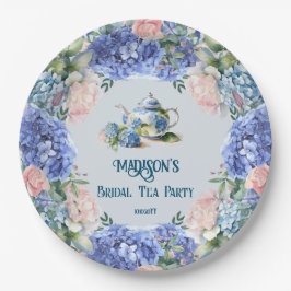 Blue Hydrangea Bridal Tea Party Pappteller