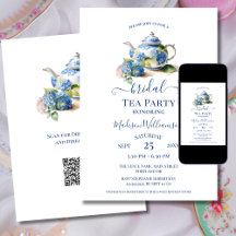 Blue Hydrangea Bridal Tee Party QR Code