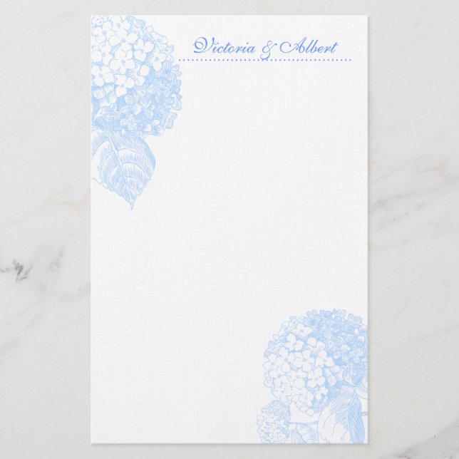 Blue Hydrangea Briefpapier (Vorderseite)