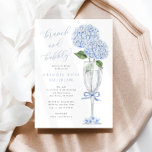 Blue Hydrangea Brunch und Bubbly Silver Champagne Einladung<br><div class="desc">Dieses schöne Design zeichnet sich durch blaue Hydrangea Blüten und Ihren eigenen Text aus. Fügen Sie Ihre Informationen mithilfe des Vorlagenformulars hinzu.</div>