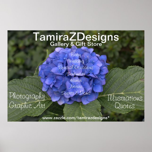 Blue Hydrangea Business POSTER Banner (Vorne)