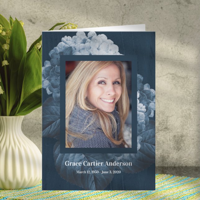Blue Hydrangea Celebration of Life Programme (Créateur téléchargé)
