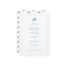 Blue Hydrangea Classic Coastal Brautparty Einladung