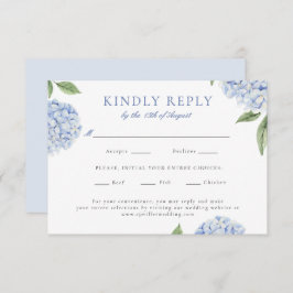 Blue Hydrangea Classic Food Choice RSVP Karte