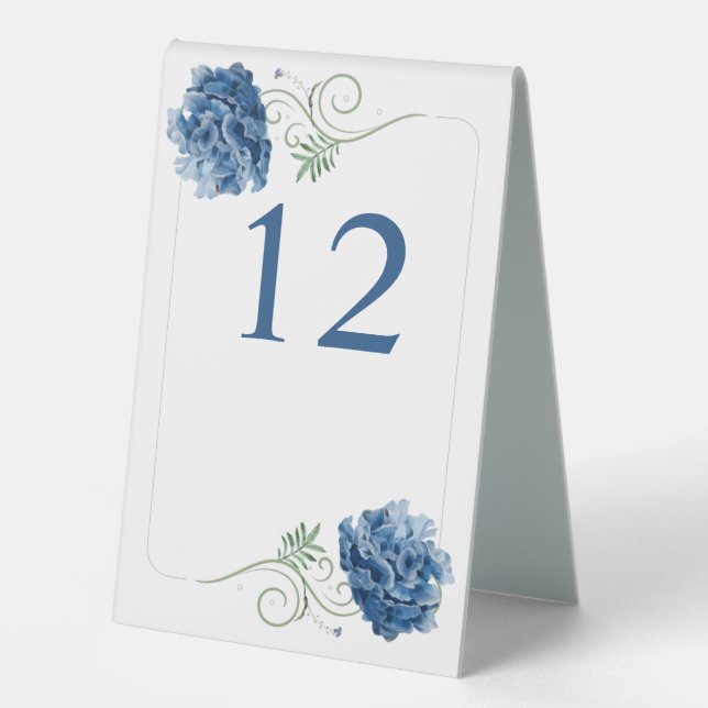 Blue Hydrangea Custom Tischaufsteller (Vorderseite)