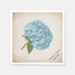 Blue Hydrangea Custom Wedding Napkins Serviette