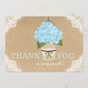 Blue Hydrangea dentelle Kraft Moderne Merci Rustiq