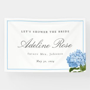 Blue Hydrangea Dusche Name und Datum der Braut Banner