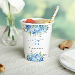 Blue Hydrangea Es ist eine Baby-Dusche Pappbecher