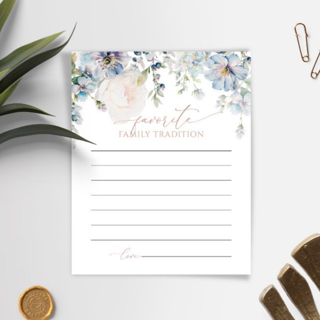 Blue Hydrangea Family Traditionen Baby Duschkarte (Von Creator hochgeladen)