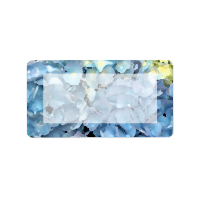 Blue Hydrangea Floral Adressaufkleber (Vorne)