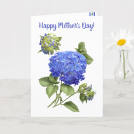 Blue Hydrangea Floral Art Muttertag Karte
