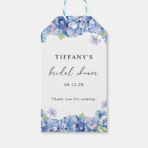 Blue Hydrangea Floral Brautparty Vielen Dank Geschenkanhänger