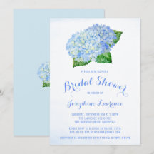 Blue Hydrangea Floral Bridal Dusche Einladungen