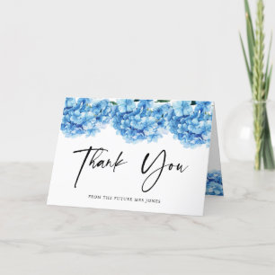 Blue Hydrangea Floral Bridal Dusche Vielen Dank Dankeskarte