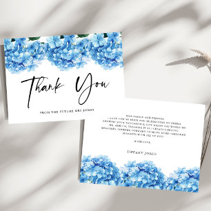 Blue Hydrangea Floral Bridal Dusche Vielen Dank Dankeskarte