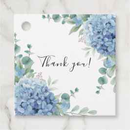 Blue Hydrangea Floral Bridal Shower Geschenkanhänger