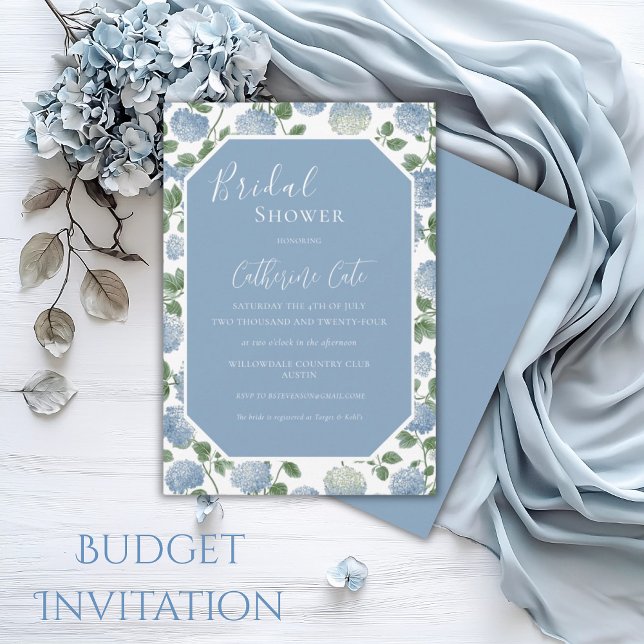 Blue Hydrangea Floral Bridal Shower Invitation Einladung (Von Creator hochgeladen)