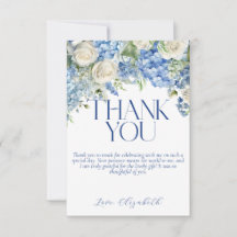 Blue Hydrangea Floral Fête des mariées Carte de re