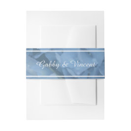 Blue Hydrangea Floral Wedding Einladungsbanderole