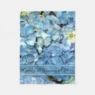 Blue Hydrangea Floral Wedding Fleecedecke
