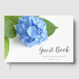 Blue Hydrangea Floral Wedding Gästebuch