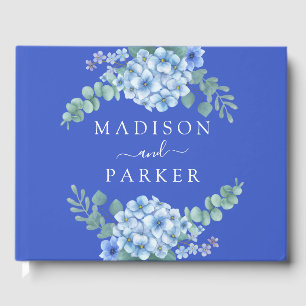 Blue Hydrangea Floral Wedding Gästebuch