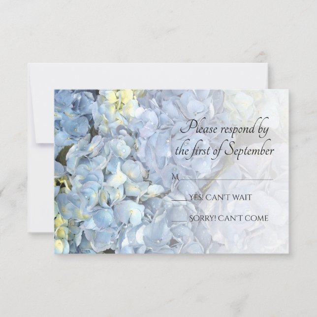Blue Hydrangea Floral Wedding RSVP Response (Vorderseite)
