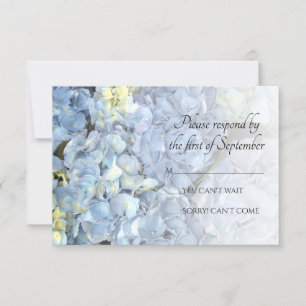 Blue Hydrangea Floral Wedding RSVP Response Karte