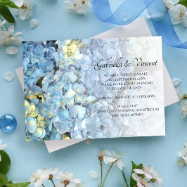 Blue Hydrangea floral Wedding Save the Date