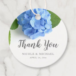 Blue Hydrangea Floral Wedding Vielen Dank Geschenkanhänger