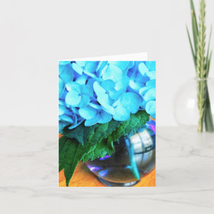 Blue Hydrangea Flowers Carte pour notes