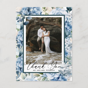 Blue Hydrangea   Foto Vielen Dank Postkarte