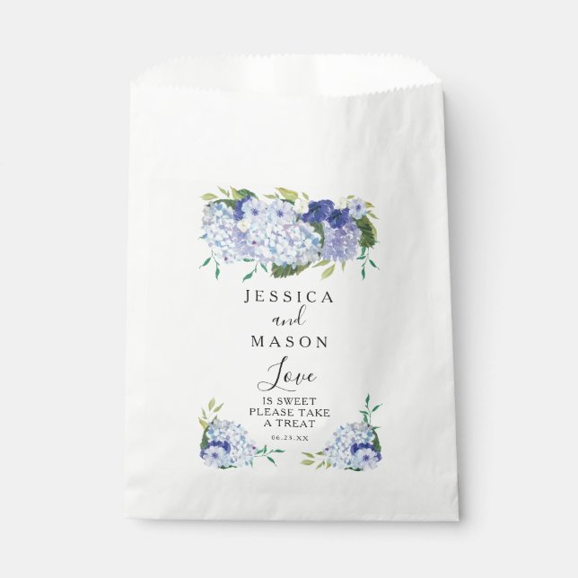 Blue Hydrangea Gastgeschenk Hochzeit Bags Geschenktütchen (Vorderseite)