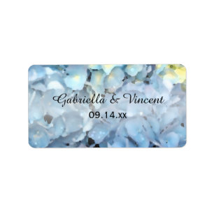Blue Hydrangea Gastgeschenk Hochzeit Tags Horizont Adressaufkleber