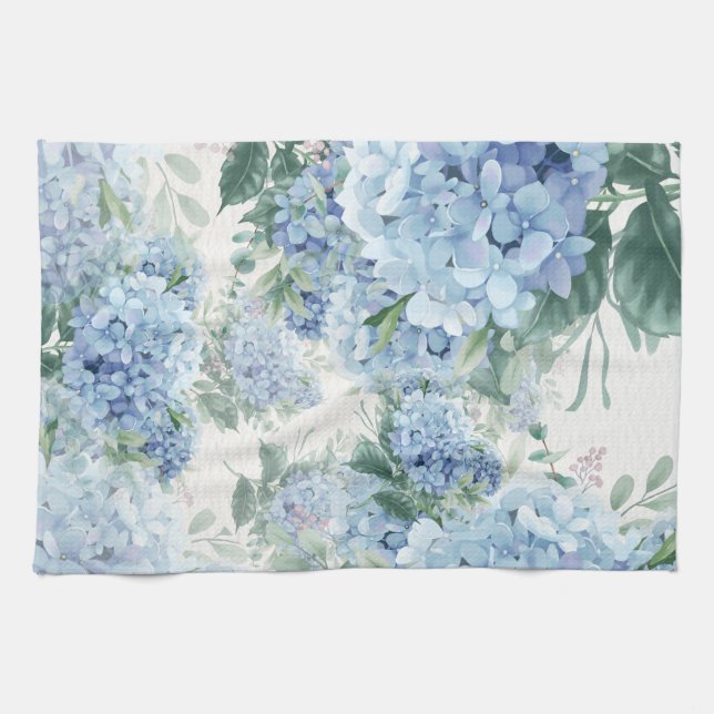 Blue Hydrangea Geschirrtuch (Horizontal)